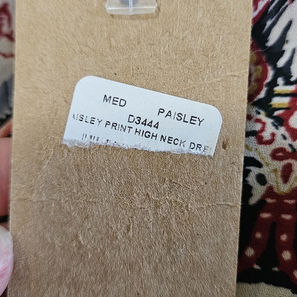 AMERICAN THREADS Paisley Print High Neck Halter Mini Dress.Black/red Multi.M NWT - Picture 5 of 14